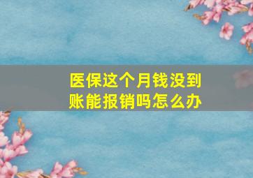 医保这个月钱没到账能报销吗怎么办