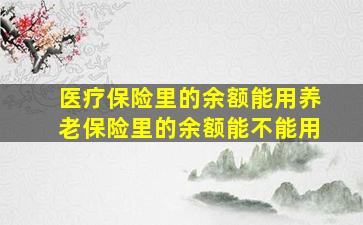 医疗保险里的余额能用养老保险里的余额能不能用