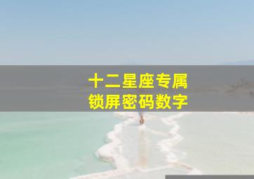 十二星座专属锁屏密码数字