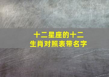 十二星座的十二生肖对照表带名字