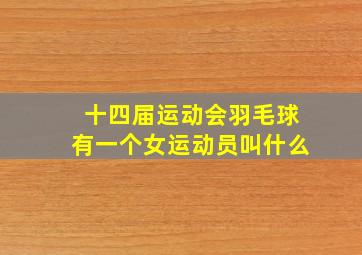 十四届运动会羽毛球有一个女运动员叫什么