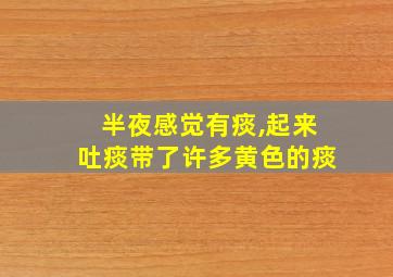 半夜感觉有痰,起来吐痰带了许多黄色的痰