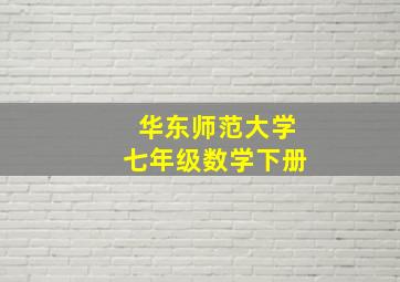 华东师范大学七年级数学下册