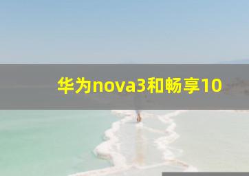 华为nova3和畅享10