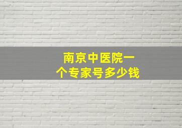 南京中医院一个专家号多少钱