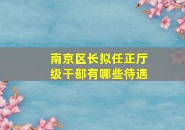 南京区长拟任正厅级干部有哪些待遇