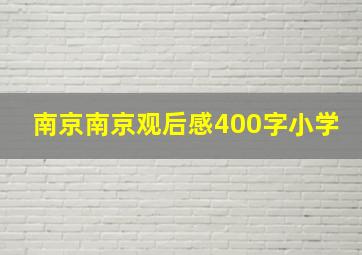 南京南京观后感400字小学