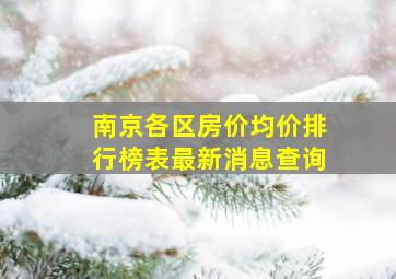 南京各区房价均价排行榜表最新消息查询