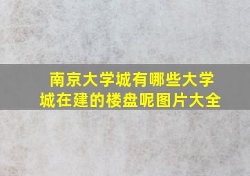 南京大学城有哪些大学城在建的楼盘呢图片大全