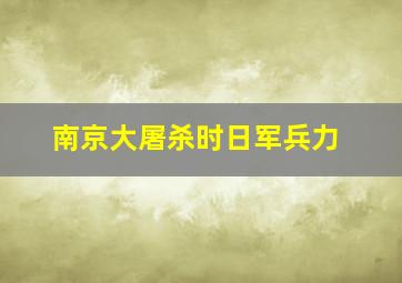 南京大屠杀时日军兵力