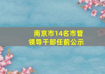 南京市14名市管领导干部任前公示