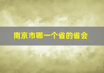 南京市哪一个省的省会