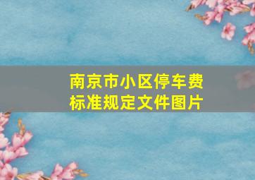 南京市小区停车费标准规定文件图片