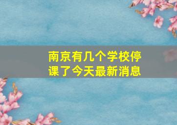 南京有几个学校停课了今天最新消息