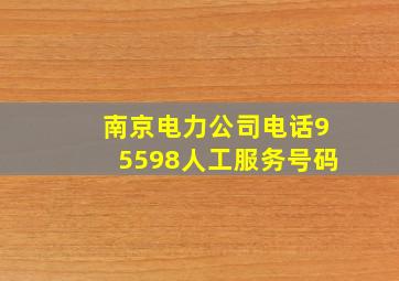 南京电力公司电话95598人工服务号码