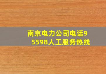 南京电力公司电话95598人工服务热线