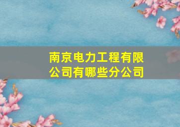 南京电力工程有限公司有哪些分公司