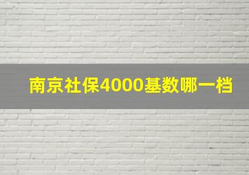 南京社保4000基数哪一档