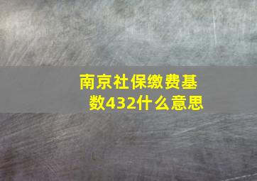 南京社保缴费基数432什么意思