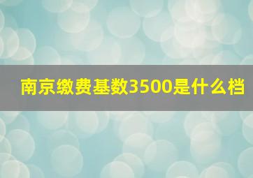 南京缴费基数3500是什么档