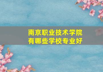 南京职业技术学院有哪些学校专业好