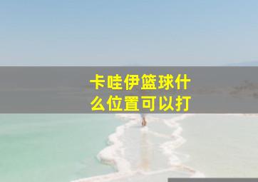 卡哇伊篮球什么位置可以打