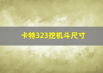 卡特323挖机斗尺寸