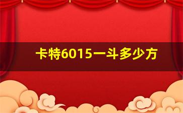 卡特6015一斗多少方