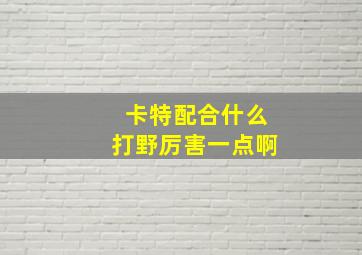 卡特配合什么打野厉害一点啊