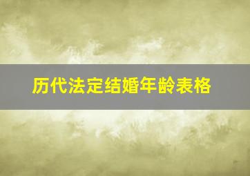 历代法定结婚年龄表格