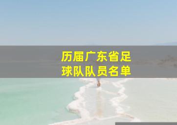 历届广东省足球队队员名单