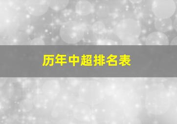 历年中超排名表