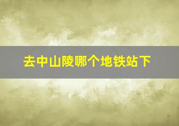 去中山陵哪个地铁站下