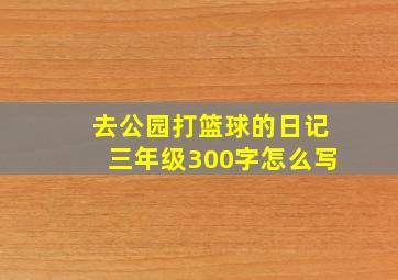 去公园打篮球的日记三年级300字怎么写