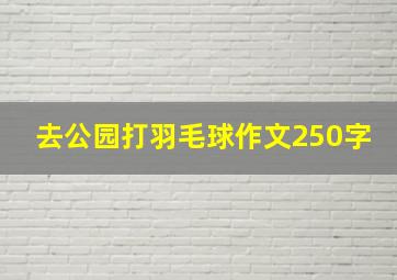 去公园打羽毛球作文250字