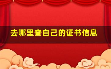 去哪里查自己的证书信息