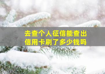 去查个人征信能查出信用卡刷了多少钱吗