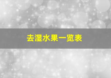 去湿水果一览表