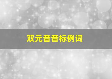 双元音音标例词