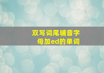 双写词尾辅音字母加ed的单词