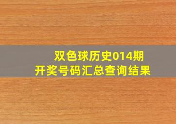 双色球历史014期开奖号码汇总查询结果