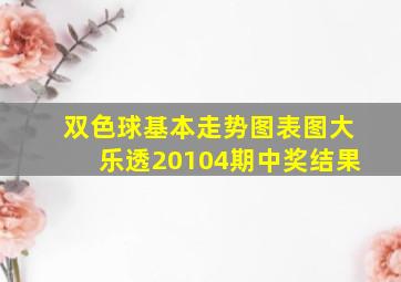 双色球基本走势图表图大乐透20104期中奖结果