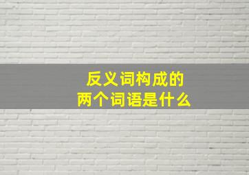 反义词构成的两个词语是什么