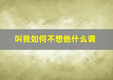 叫我如何不想他什么调