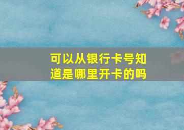 可以从银行卡号知道是哪里开卡的吗