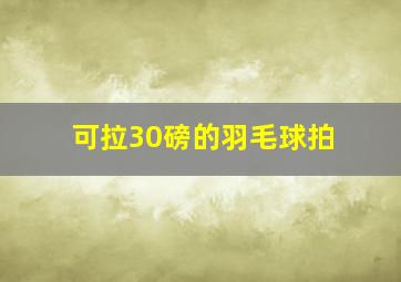 可拉30磅的羽毛球拍