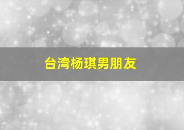 台湾杨琪男朋友