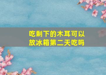 吃剩下的木耳可以放冰箱第二天吃吗