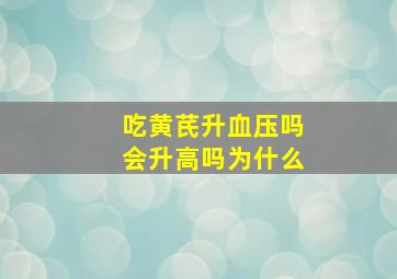 吃黄芪升血压吗会升高吗为什么