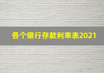 各个银行存款利率表2021